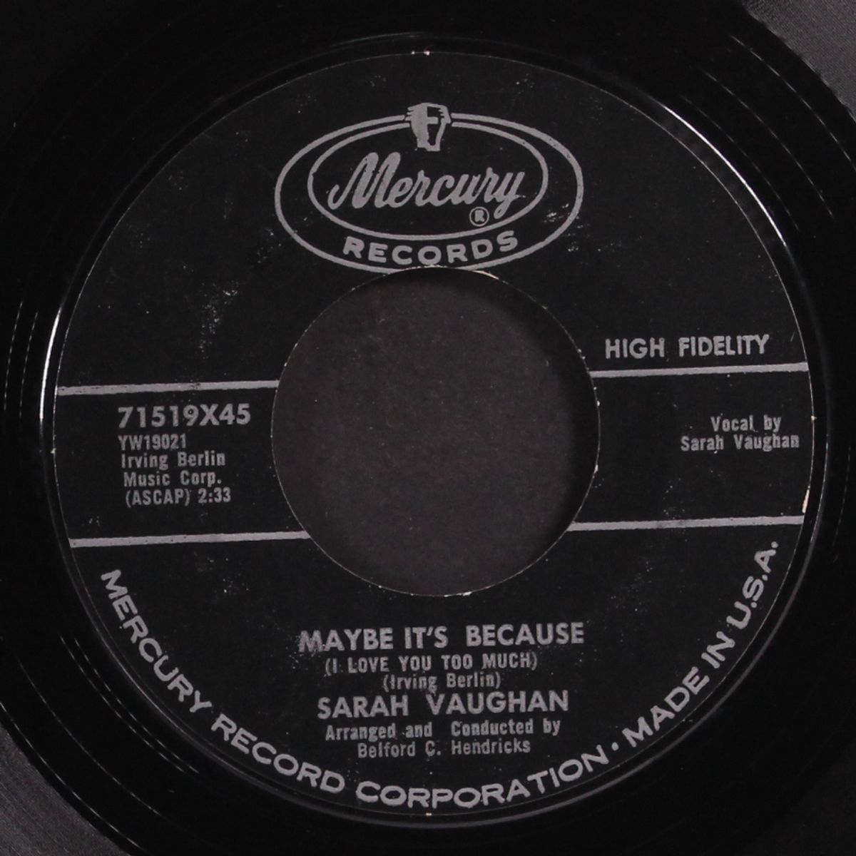 smooth operator / maybe it's because by SARAH VAUGHAN