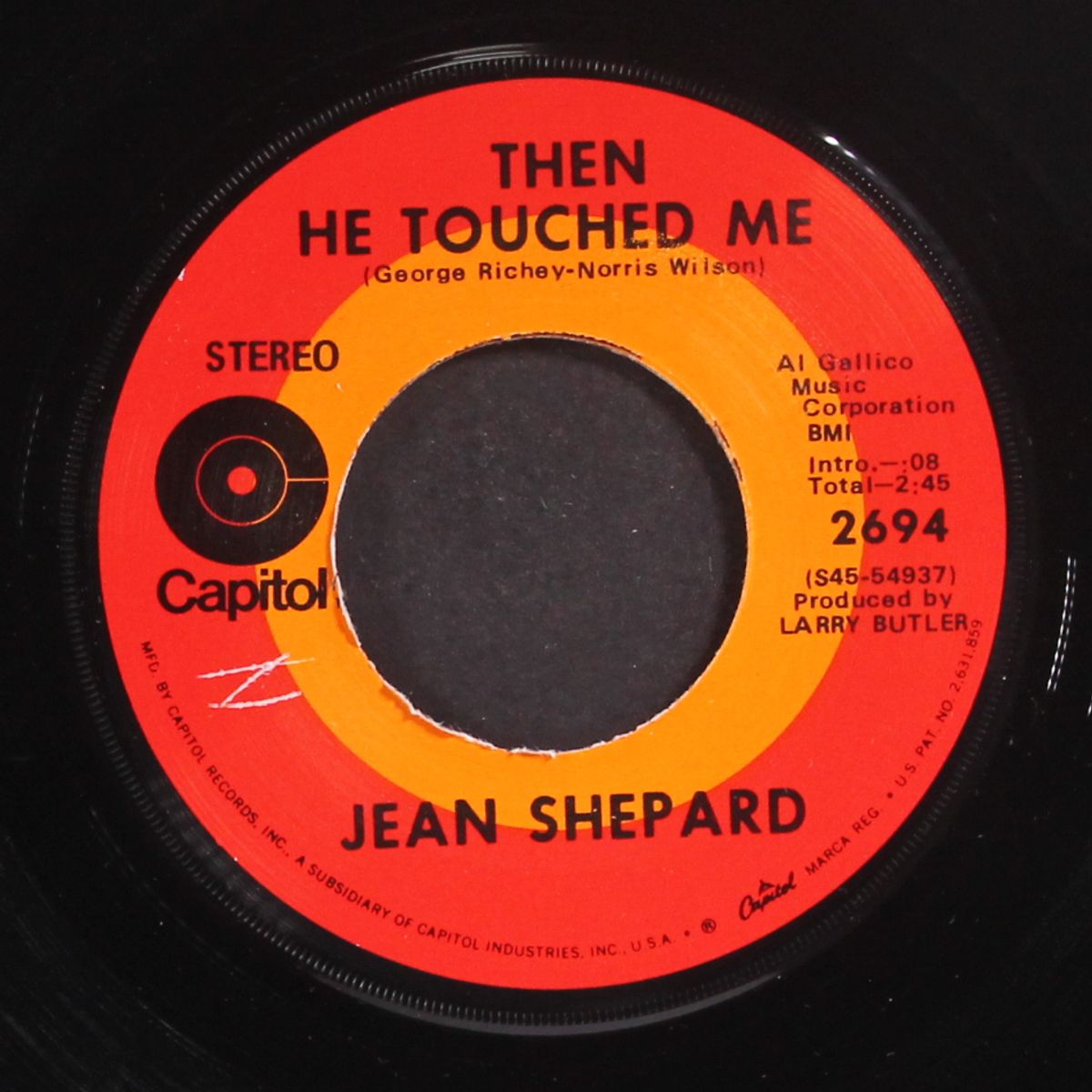 then he touched me by JEAN SHEPARD