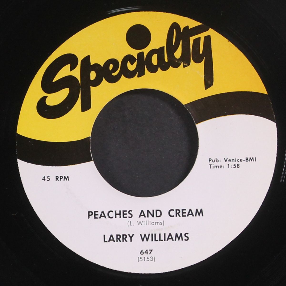 peaches and cream / i was a fool by LARRY WILLIAMS
