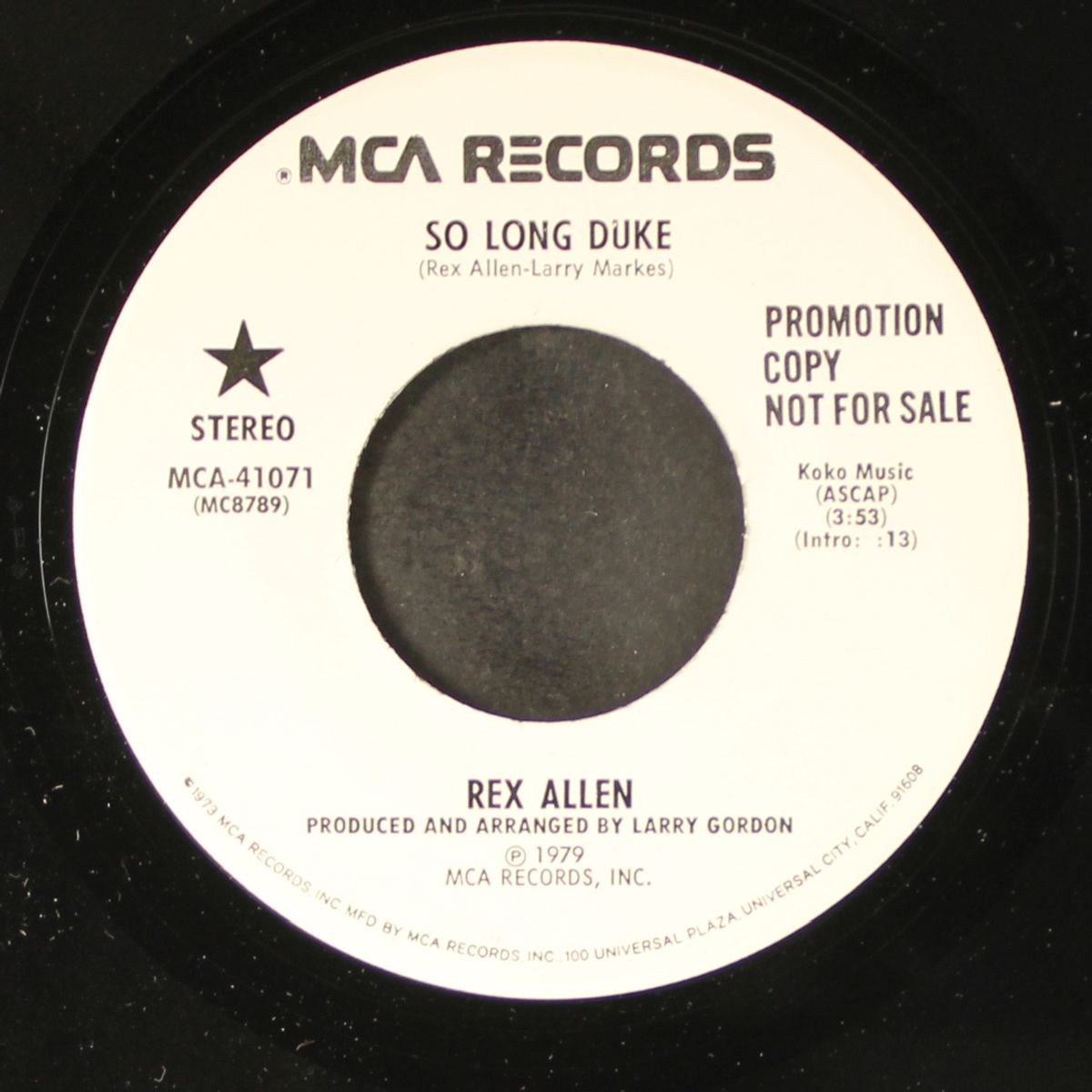 so long duke / same by REX ALLEN