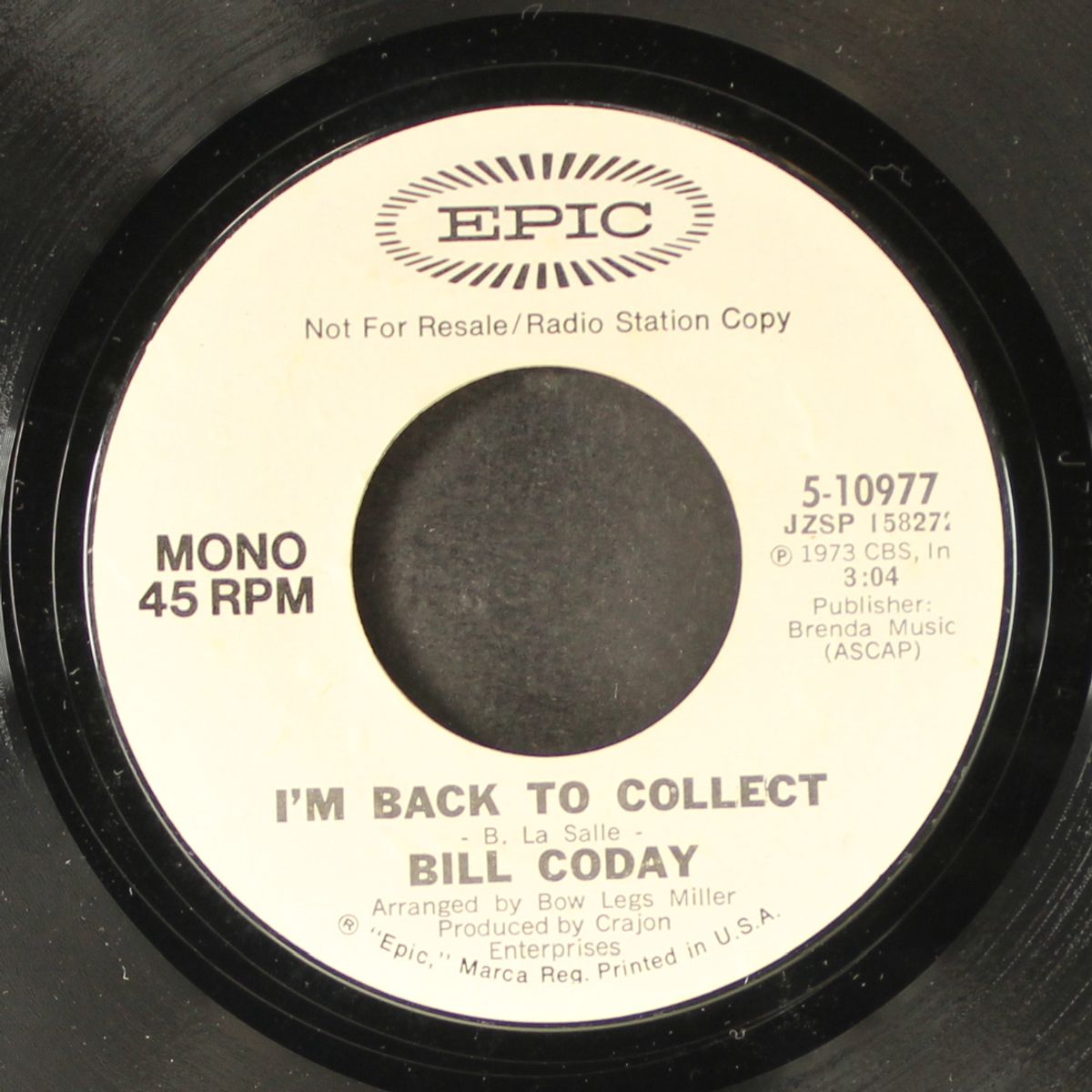 i'm back to collect / mono by BILL CODAY