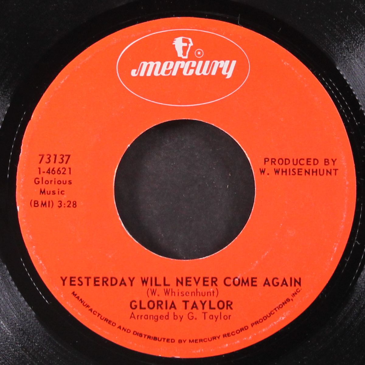 yesterday will never come again / unyielding by GLORIA TAYLOR