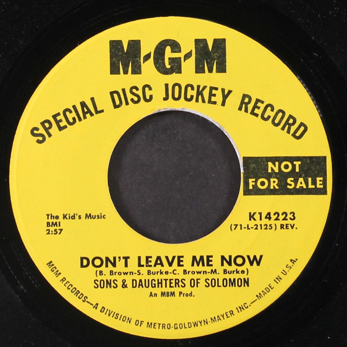 don't leave me now by SONS & DAUGHTERS OF SOLOMON