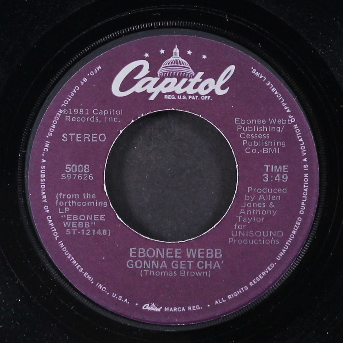 anybody wanna dance / gonna get cha' by EBONEE WEBB