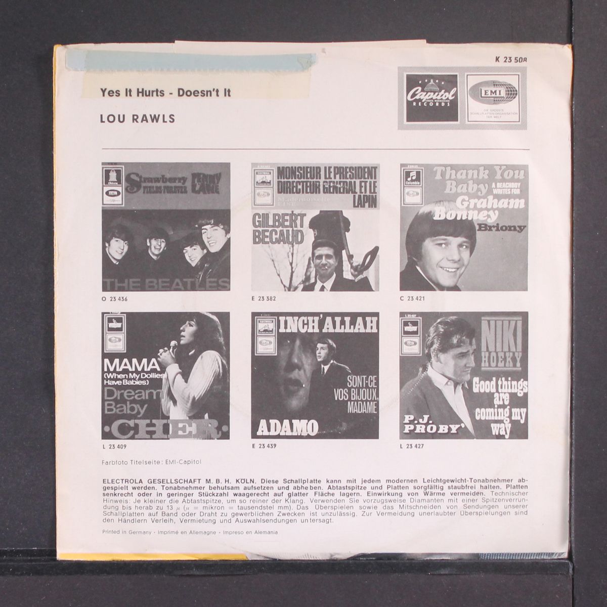 dead end street / yes it hurts doesn't it by LOU RAWLS