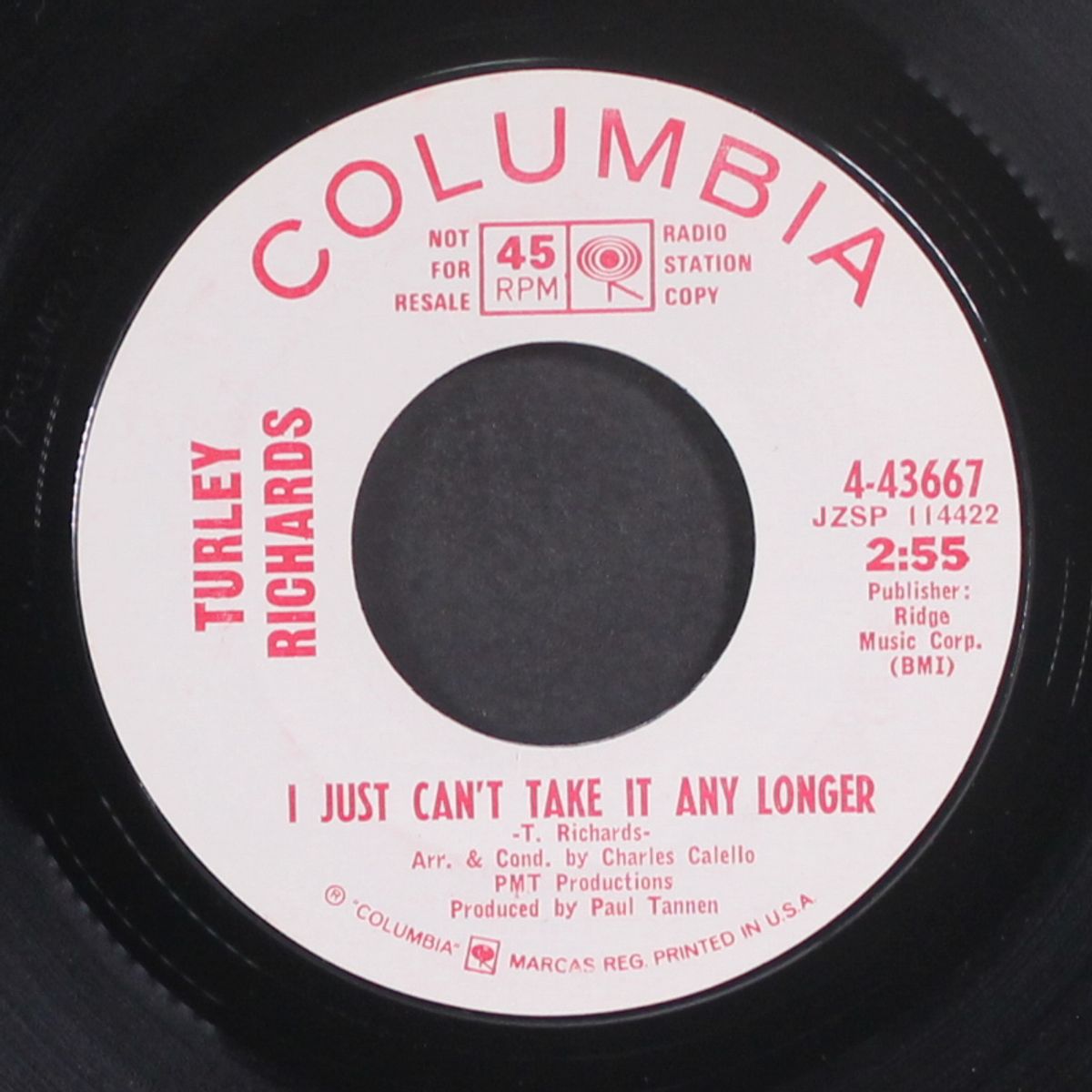 i just can't take it longer / crazy arms by TURLEY RICHARDS
