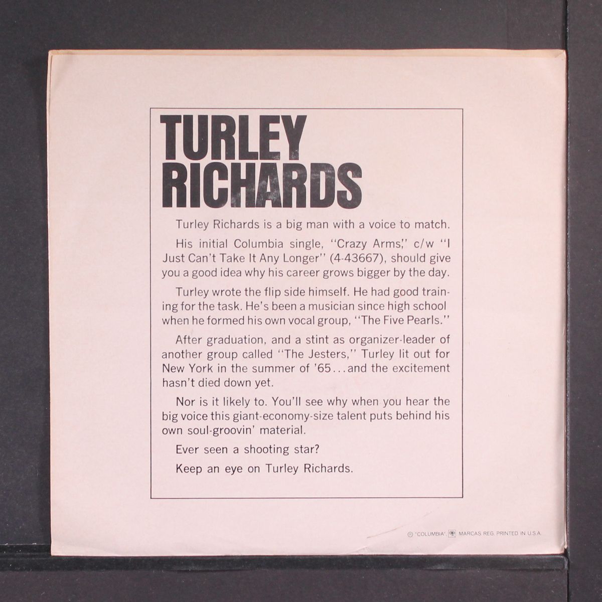 i just can't take it longer / crazy arms by TURLEY RICHARDS