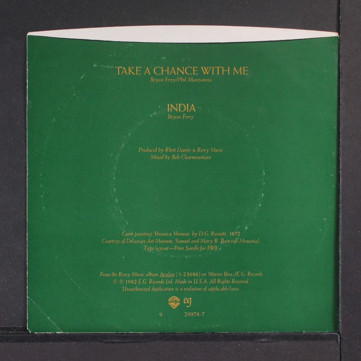 take a chance with me / india by ROXY MUSIC