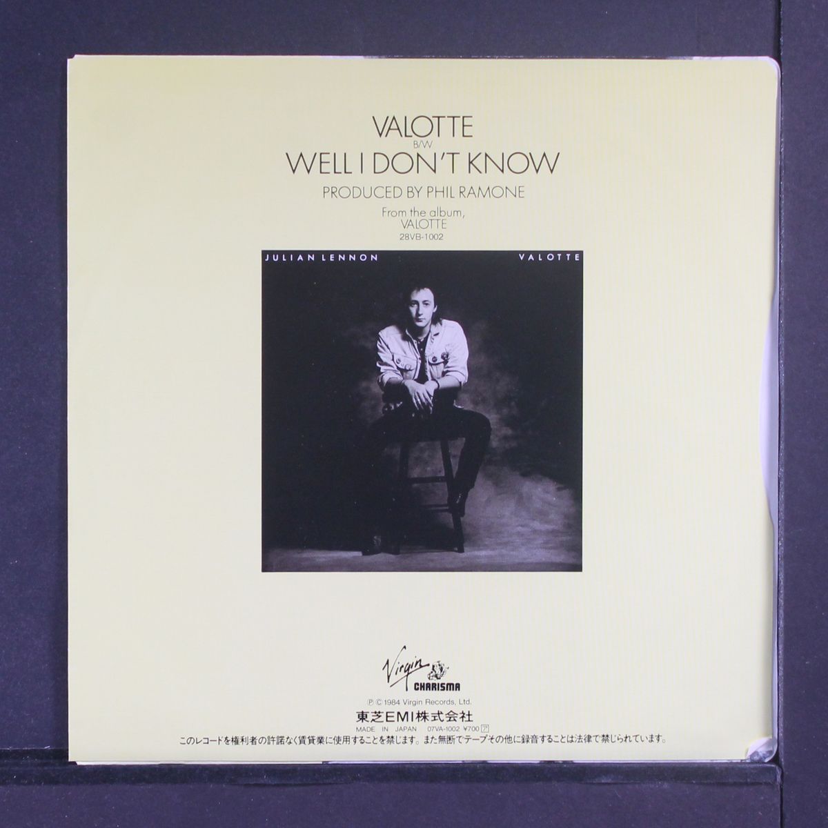 valotte / well i don't know by JULIAN LENNON