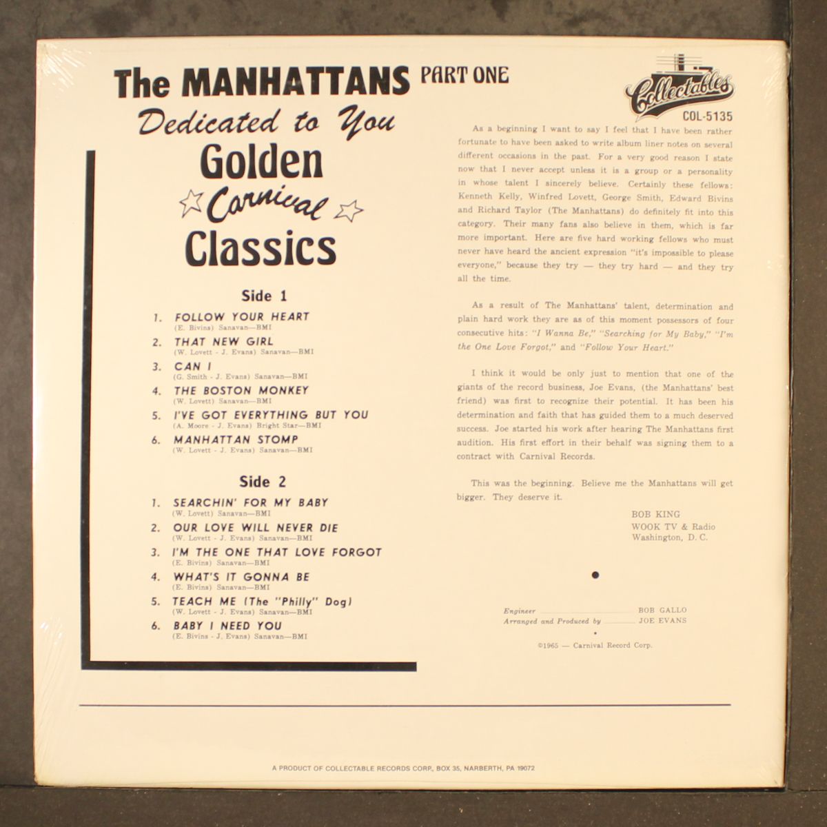 dedicated to you by MANHATTANS