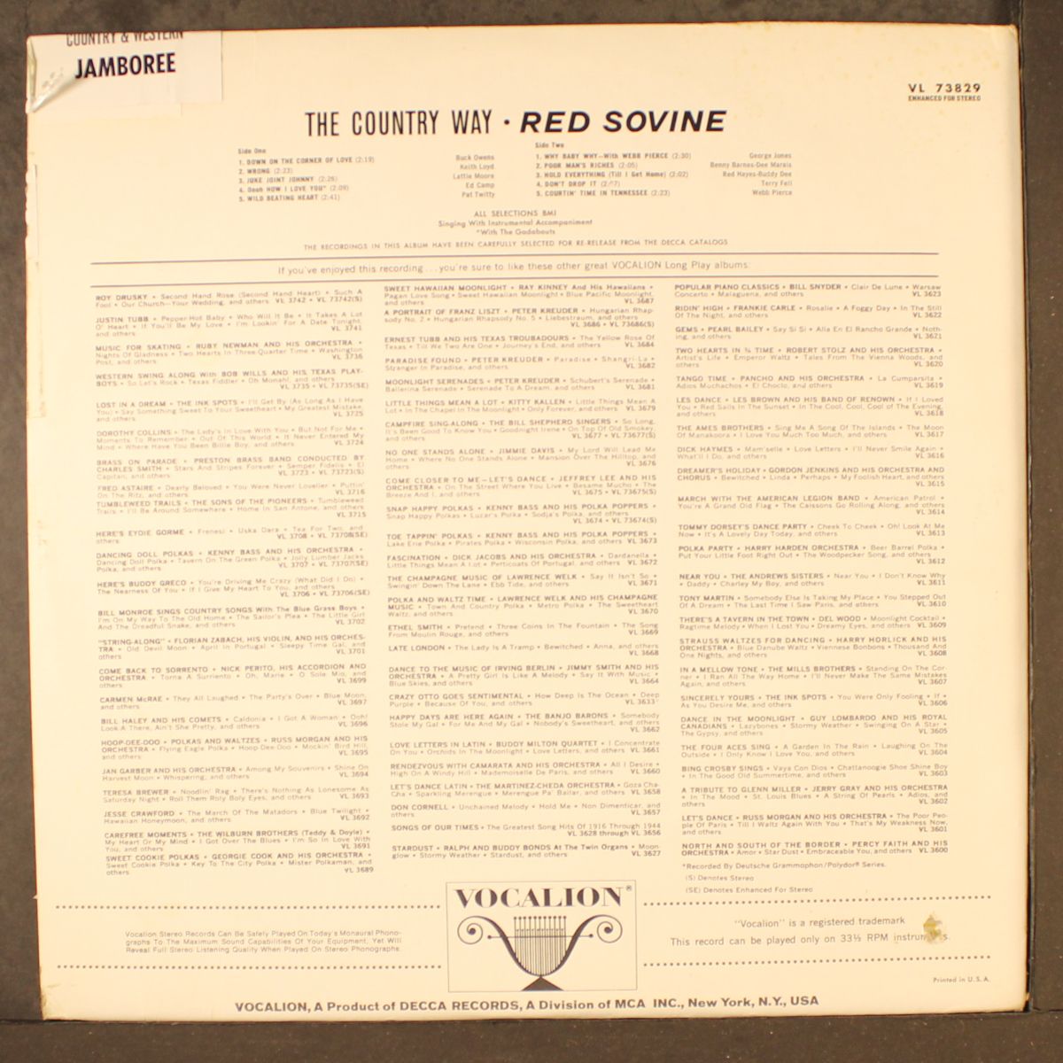the country way by RED SOVINE