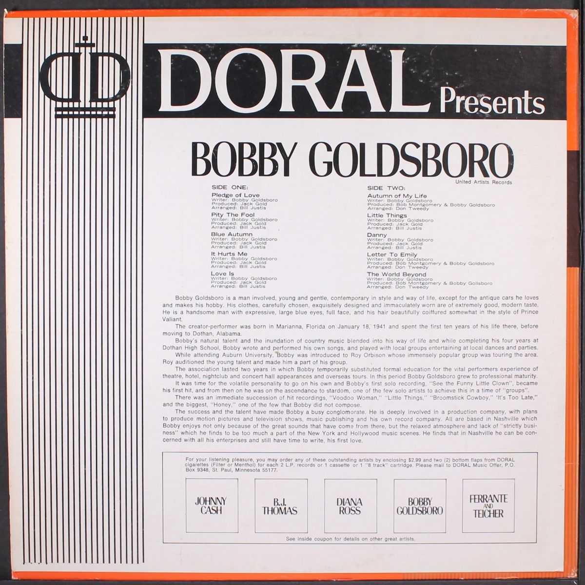 doral presents by BOBBY GOLDSBORO