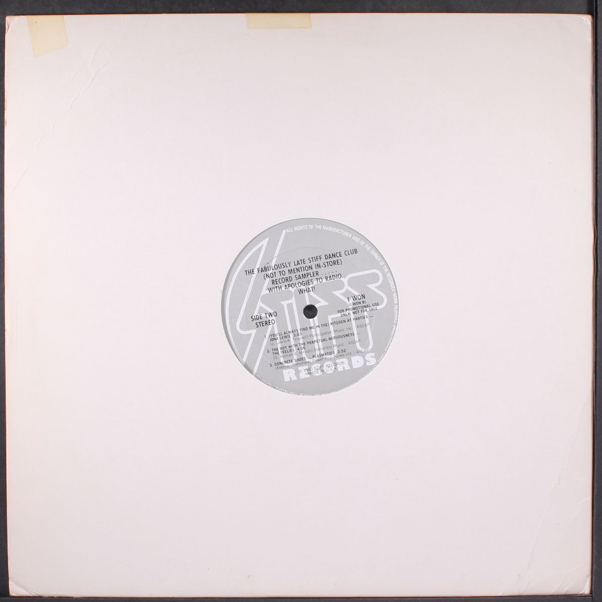 the fabulously late stiff dance club record sampler by VARIOUS