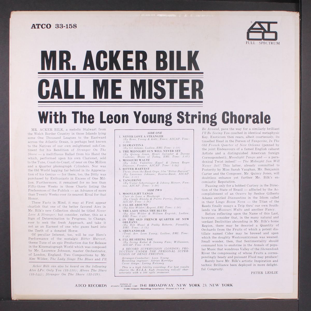 call me mister by MR. ACKER BILK