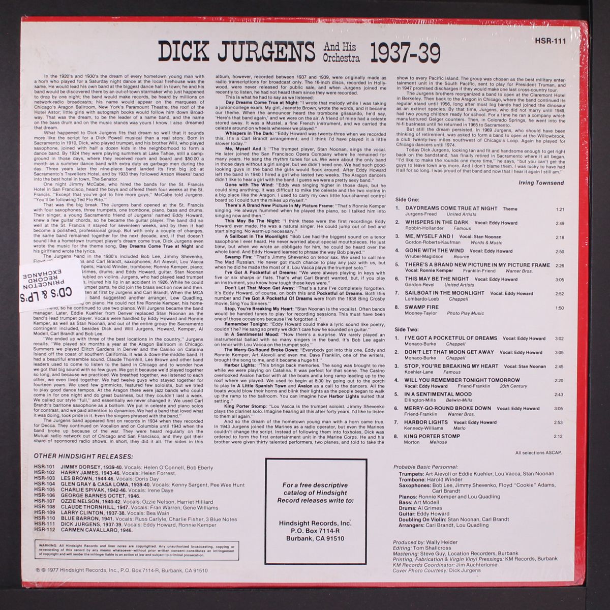 the uncollected, '37-'39 by DICK JURGENS