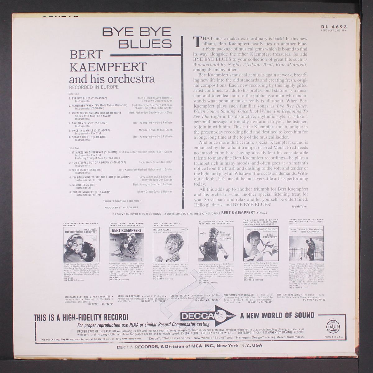 bye bye blues by BERT KAEMPFERT