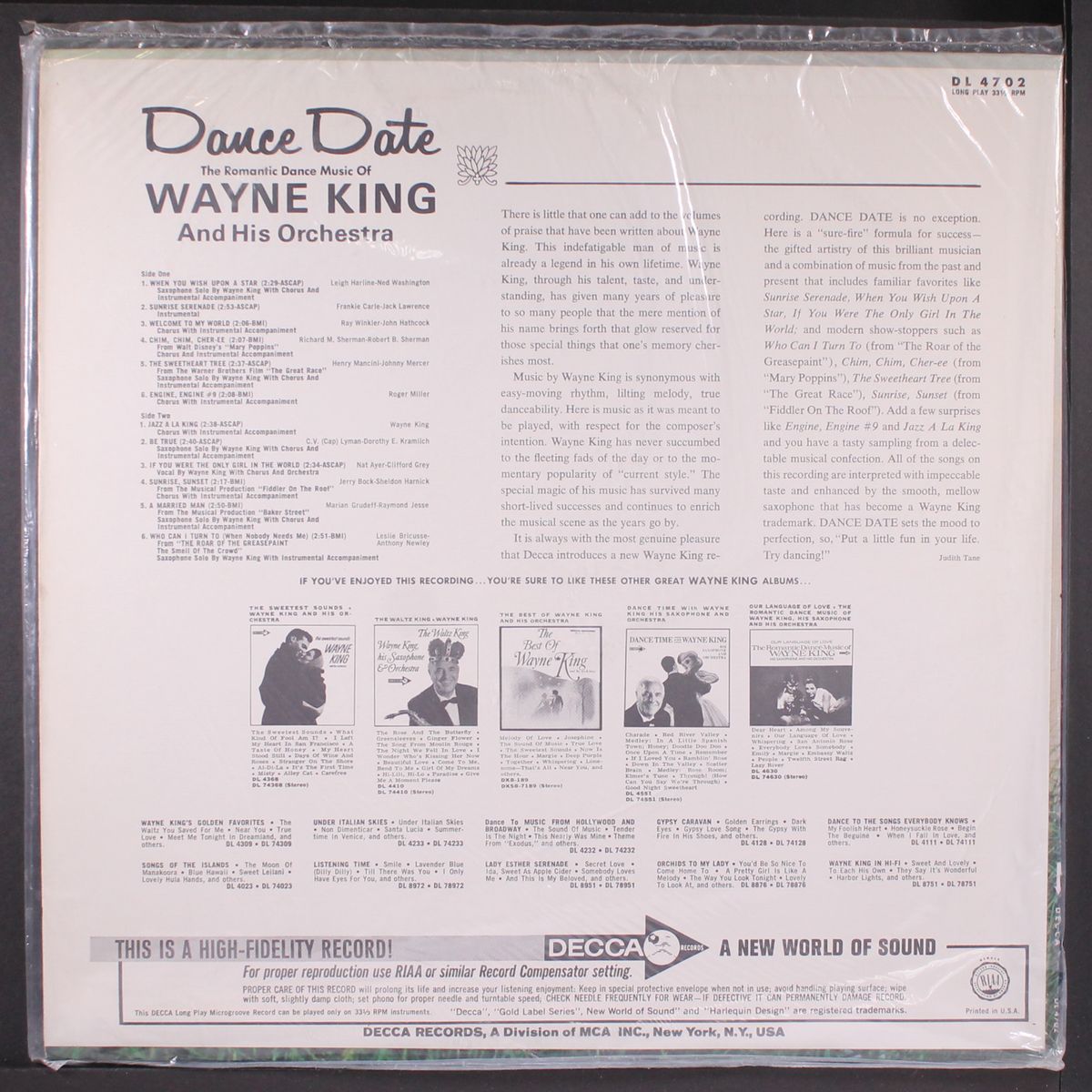 dance date by WAYNE KING