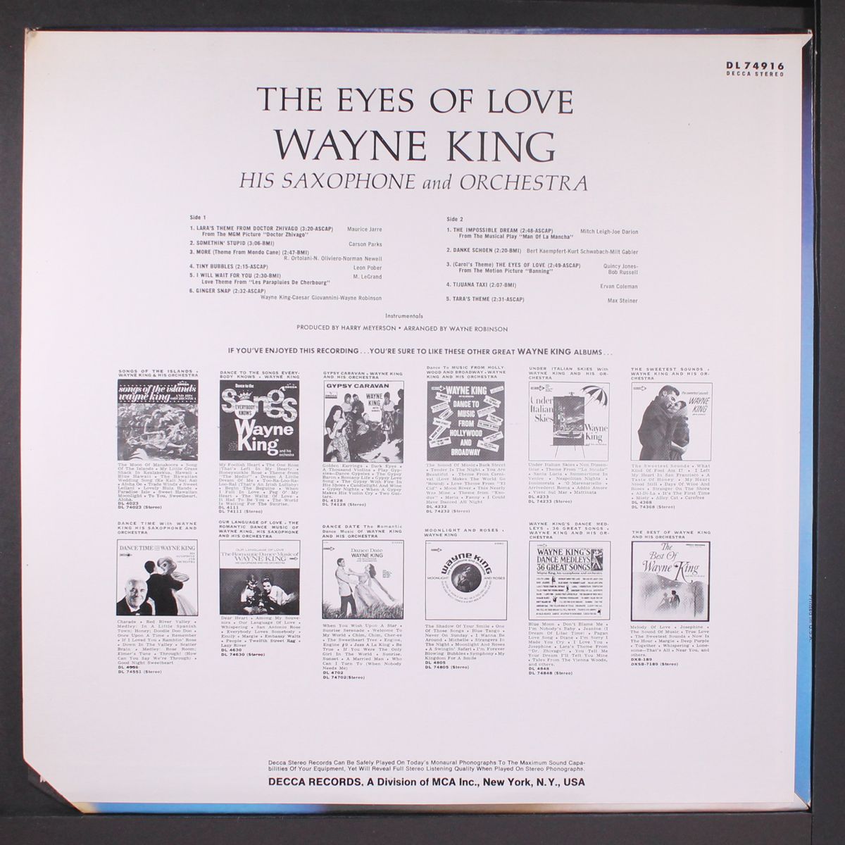 the eyes of love by WAYNE KING