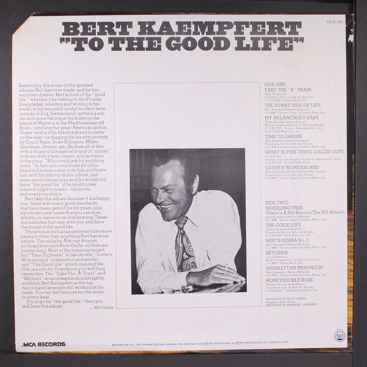 to the good life by BERT KAEMPFERT