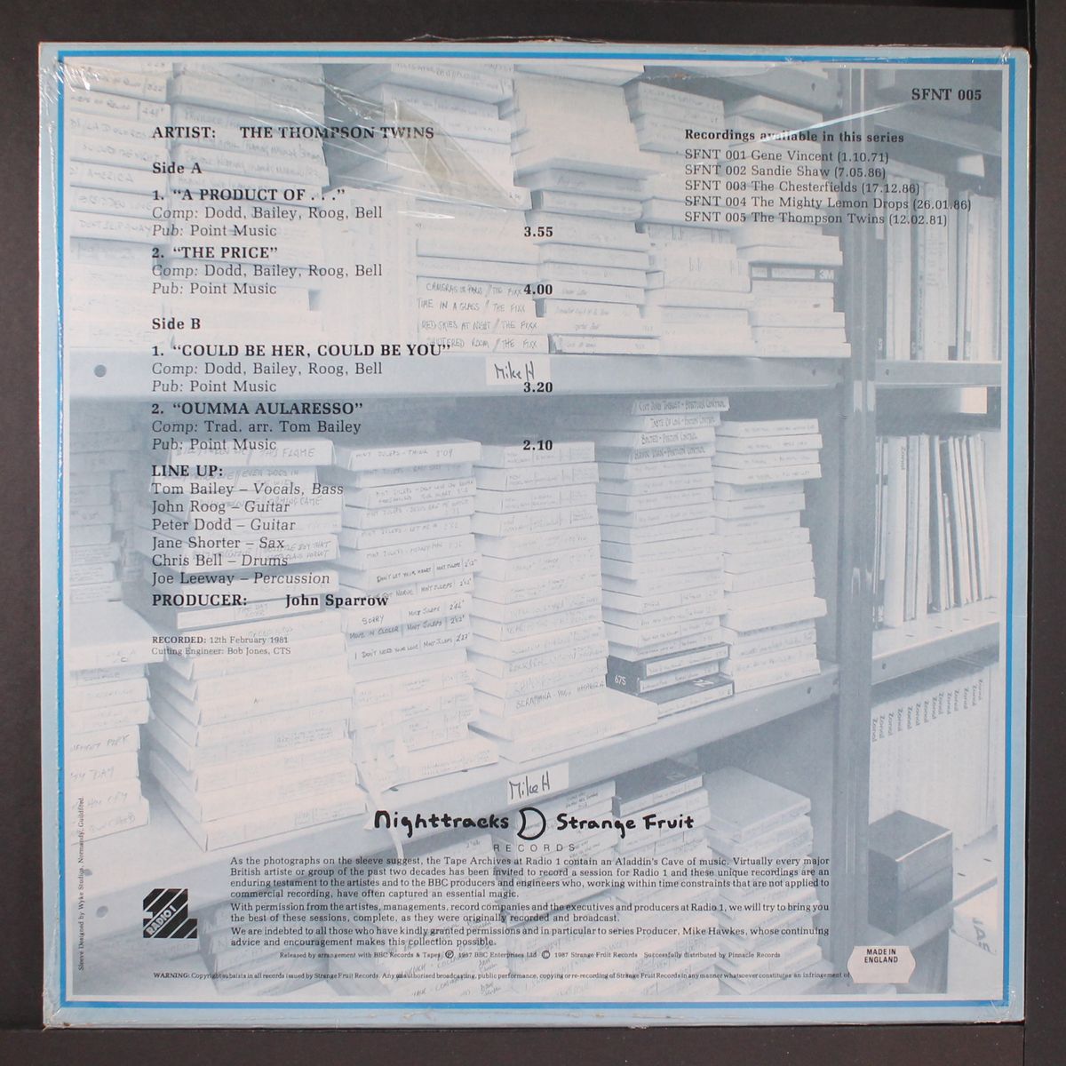the 1st session by THOMPSON TWINS