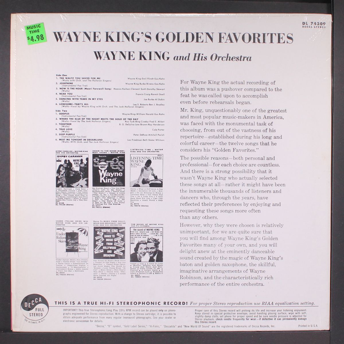 golden favorites by WAYNE KING