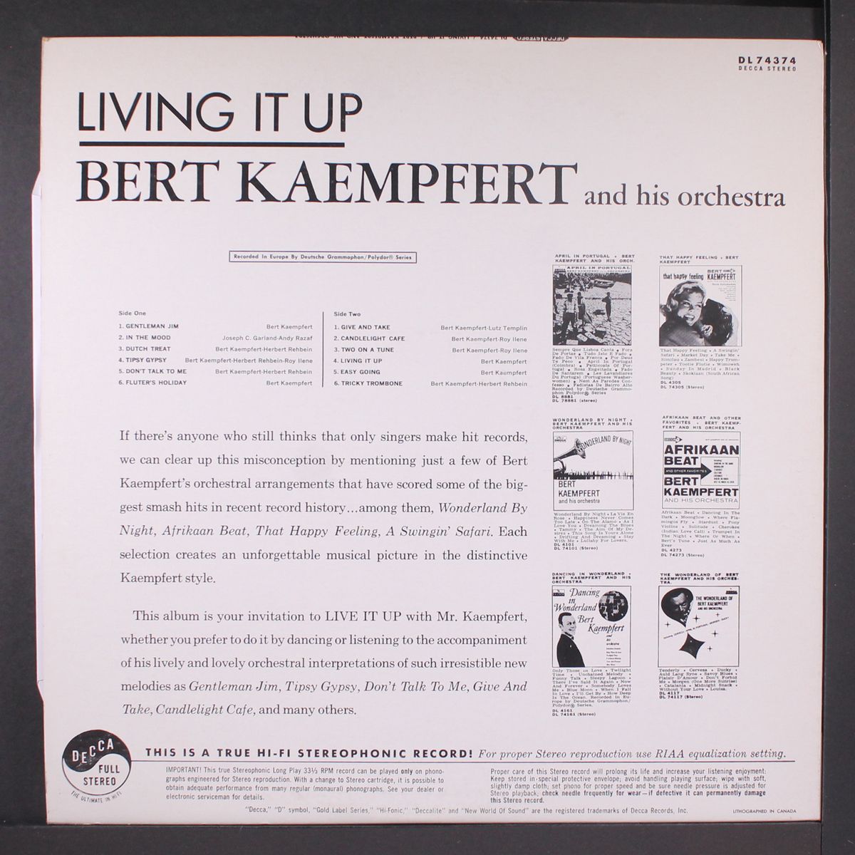 living it up! by BERT KAEMPFERT