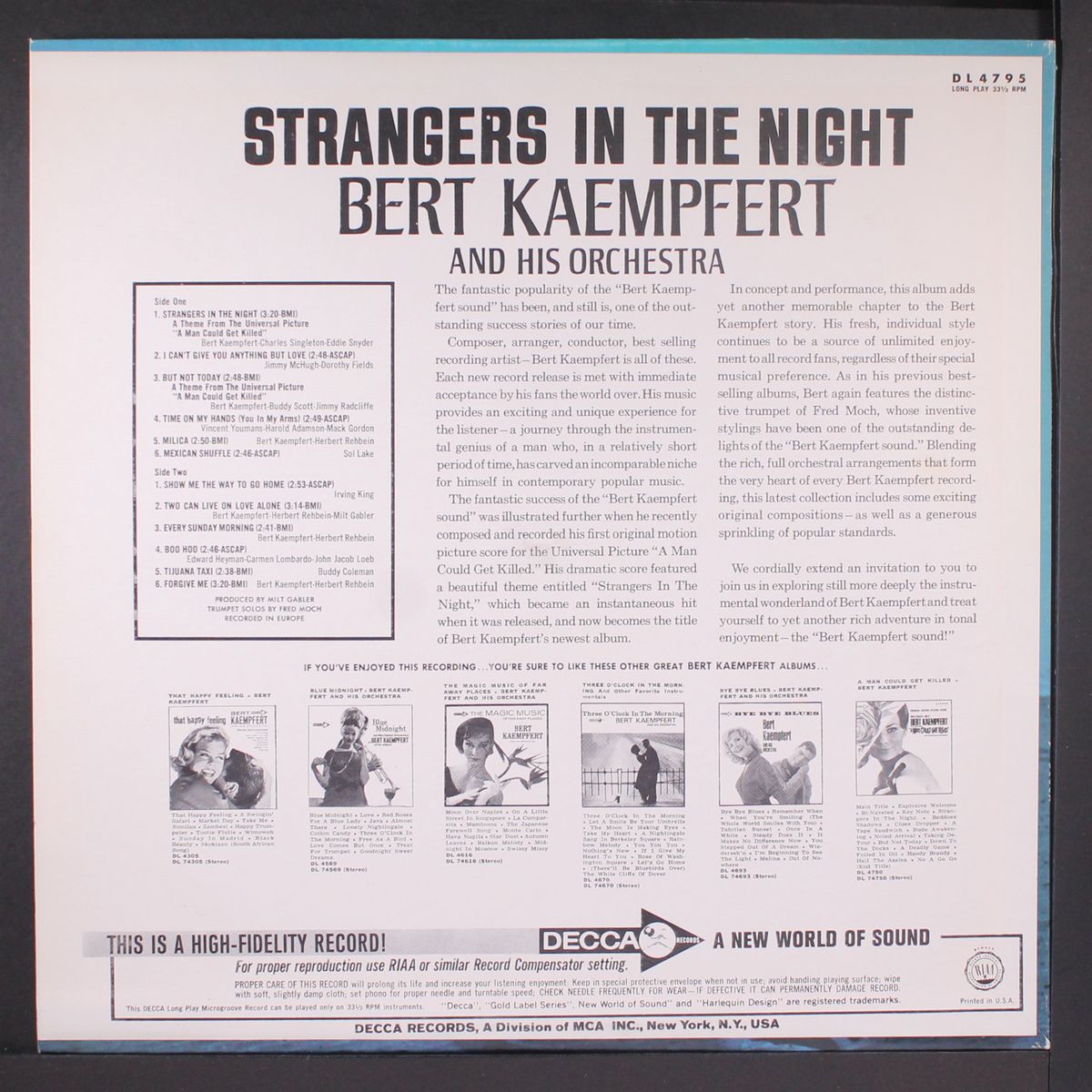 strangers in the night by BERT KAEMPFERT