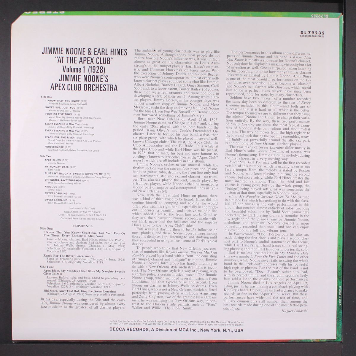 at the apex club vol. 1 by JIMMIE NOONE & EARL HINES