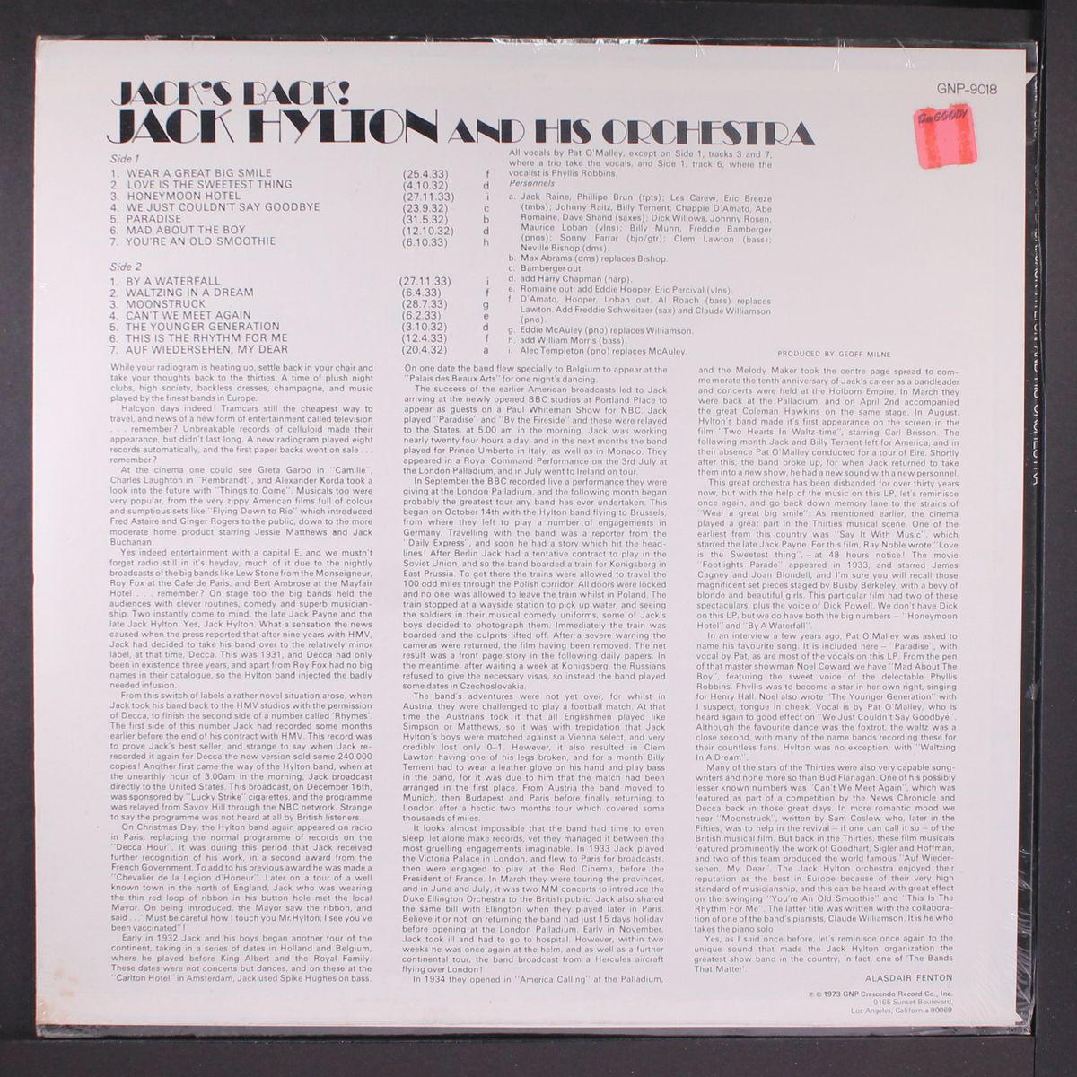 jack's back by JACK HYLTON