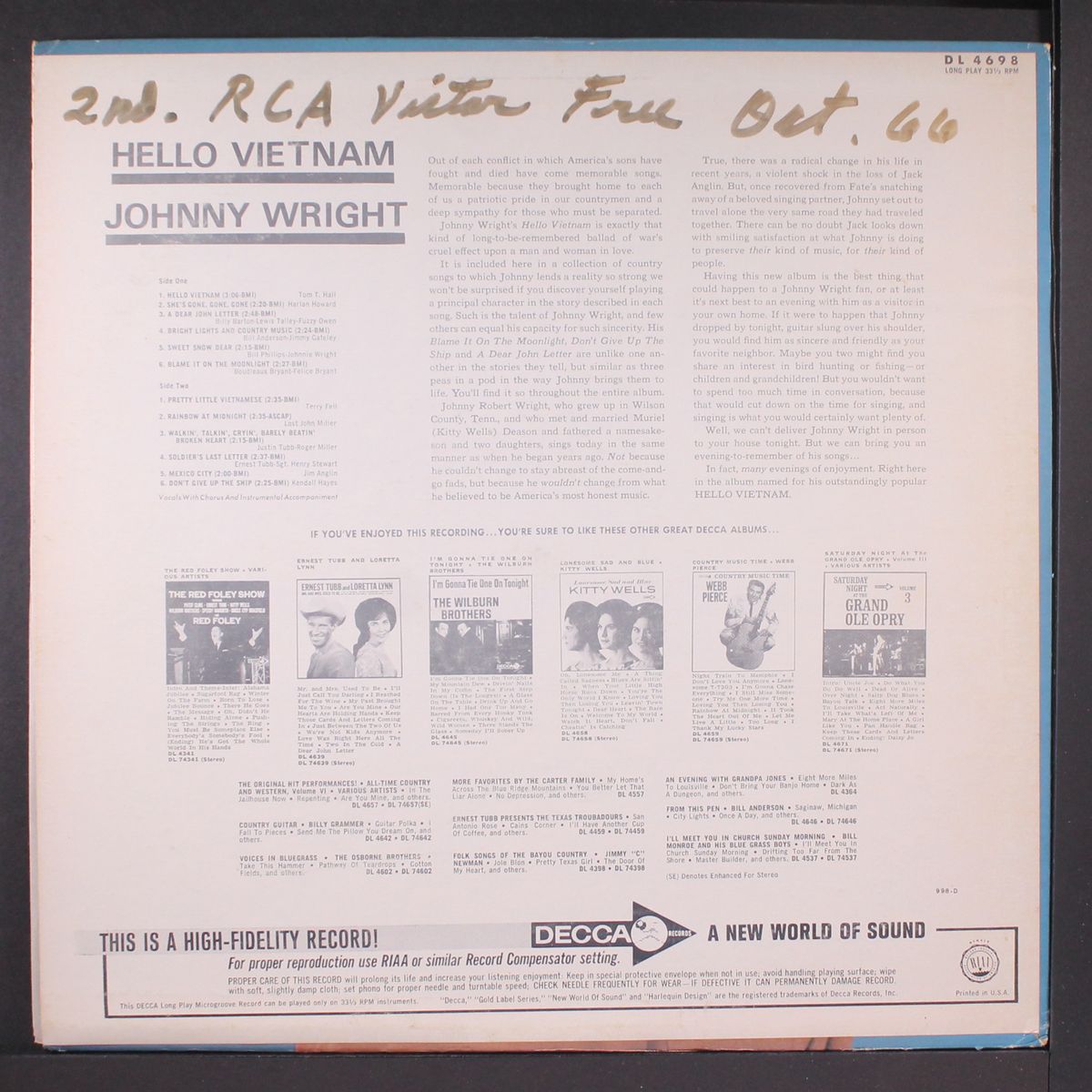 hello vietnam by JOHNNY WRIGHT