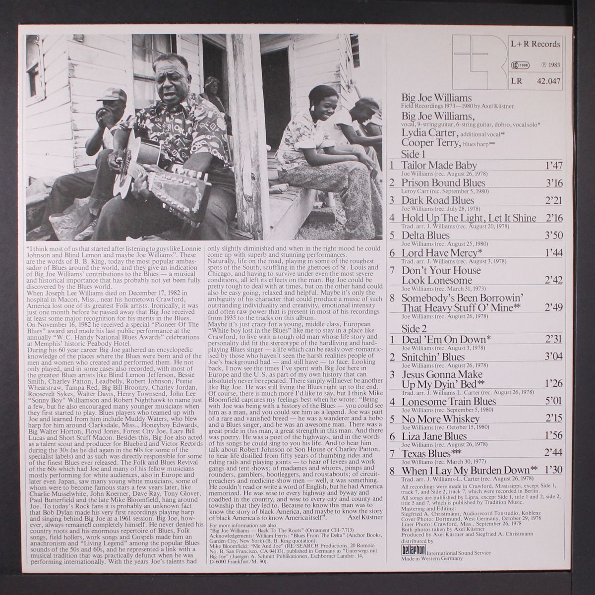 1973-80 field recordings by BIG JOE WILLIAMS