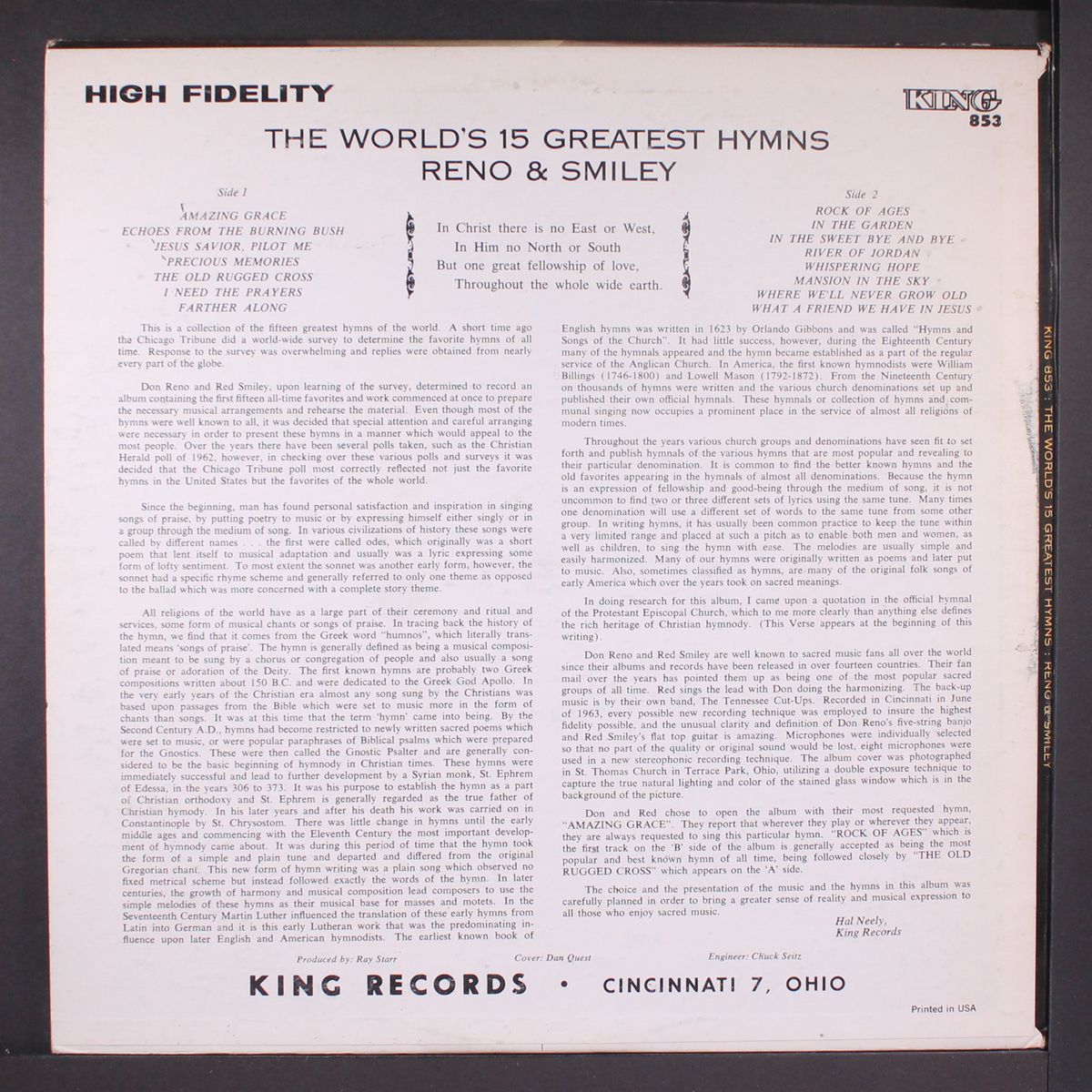 the world's 15 greatest hymns by RENO & SMILEY