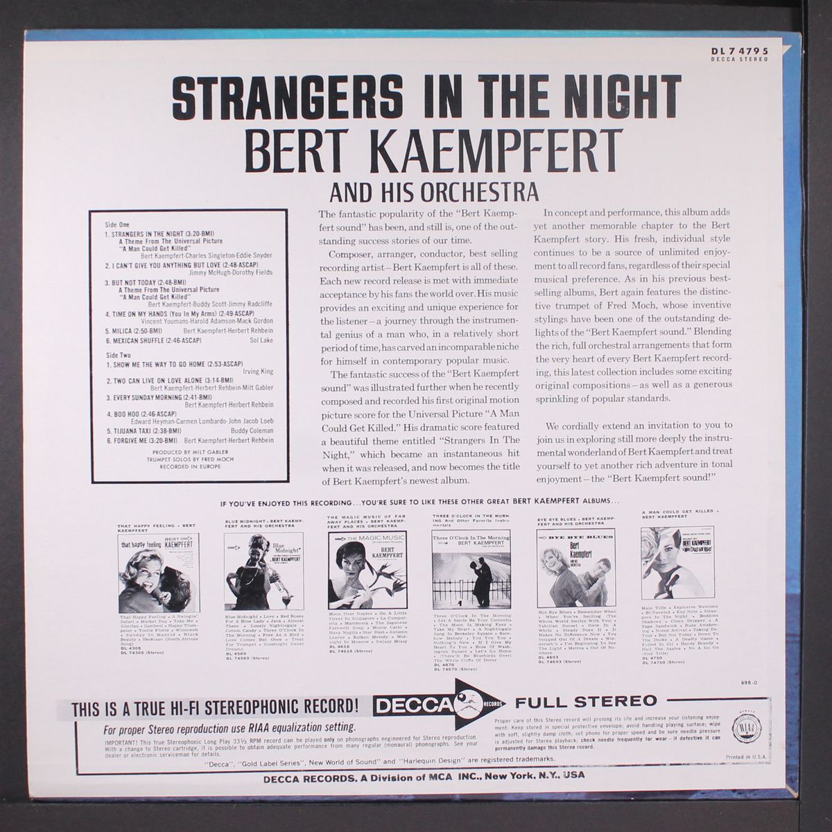 strangers in the night by BERT KAEMPFERT