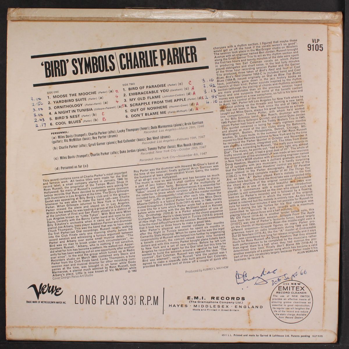 bird symbols by CHARLIE PARKER