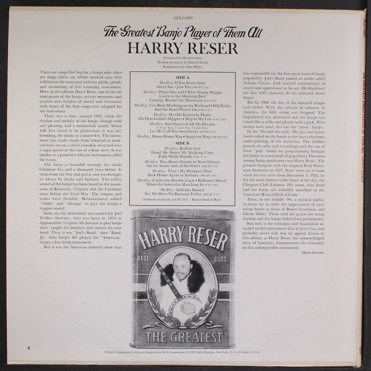 the greatest banjo player of them all by HARRY RESER