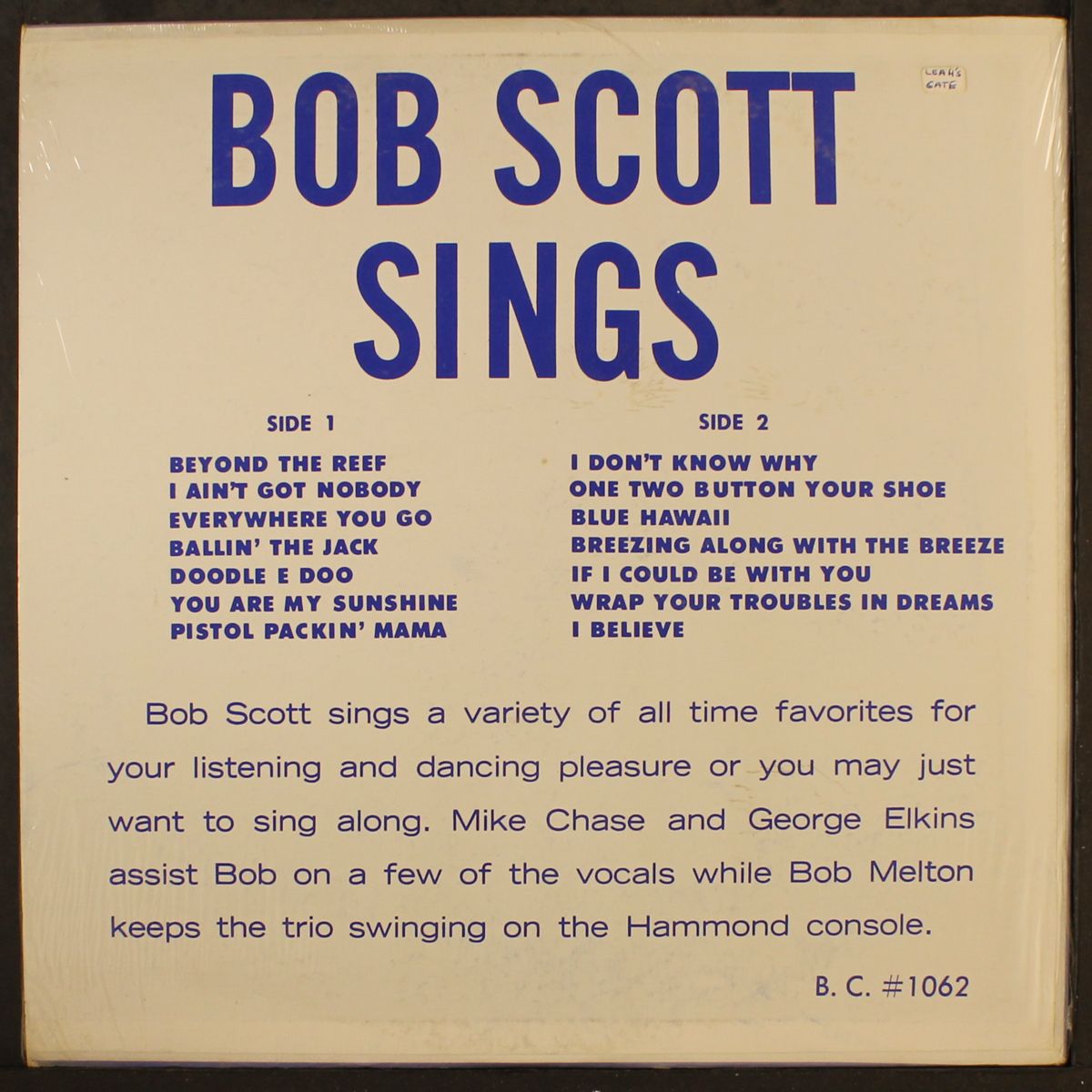 sings by BOB SCOTT