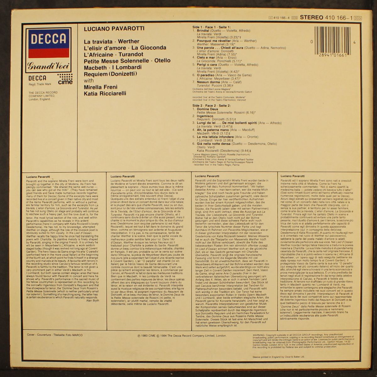 grandi voci by LUCIANO PAVAROTTI