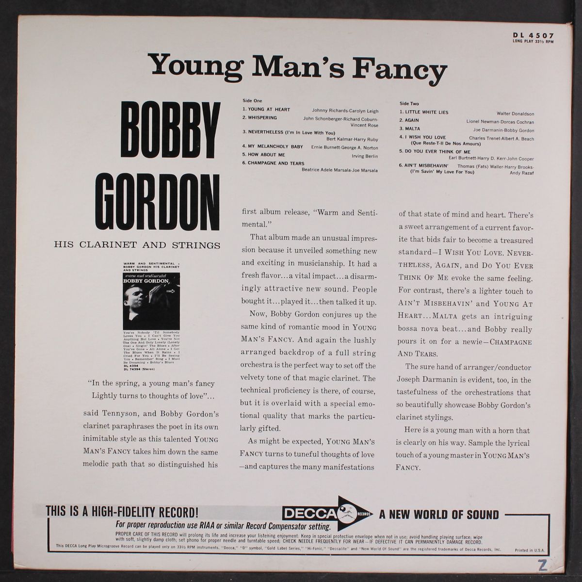 a young man's fancy by BOBBY GORDON