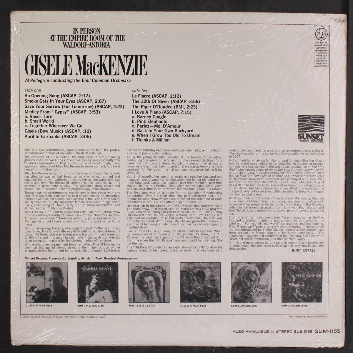 in person at the empire room of the waldorf-astoria by GISELE MACKENZIE