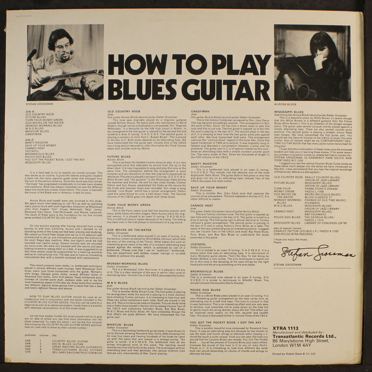 how to play blues guitar by STEFAN GROSSMAN & AURORA BLOCK