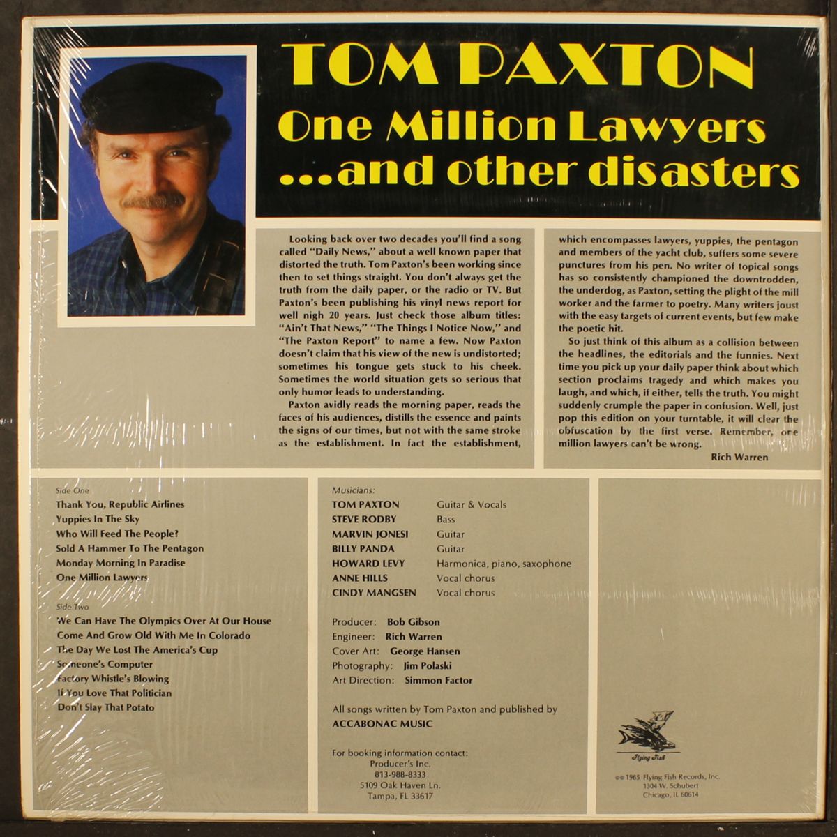 one million lawyers & other disasters by TOM PAXTON