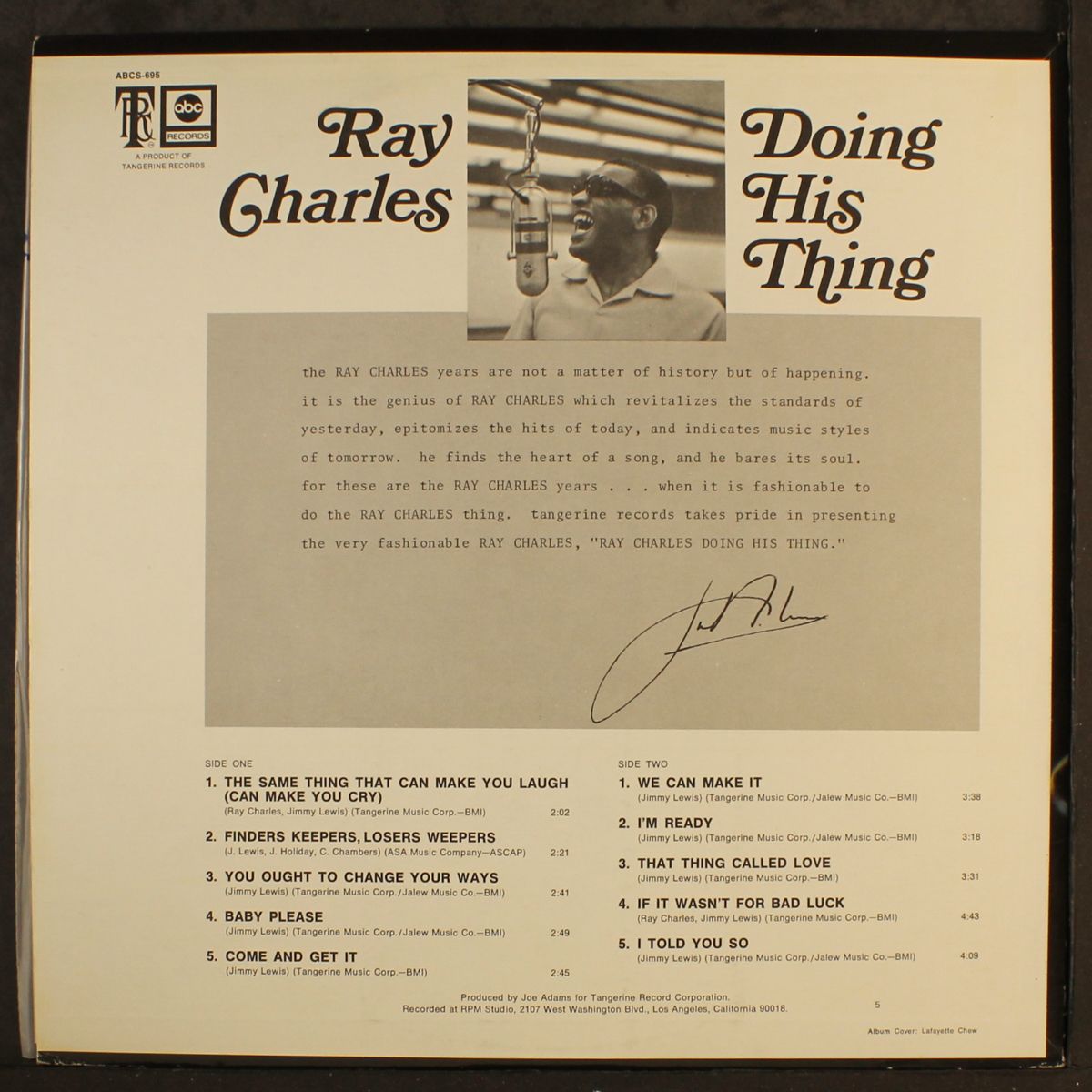 doing his thing by RAY CHARLES