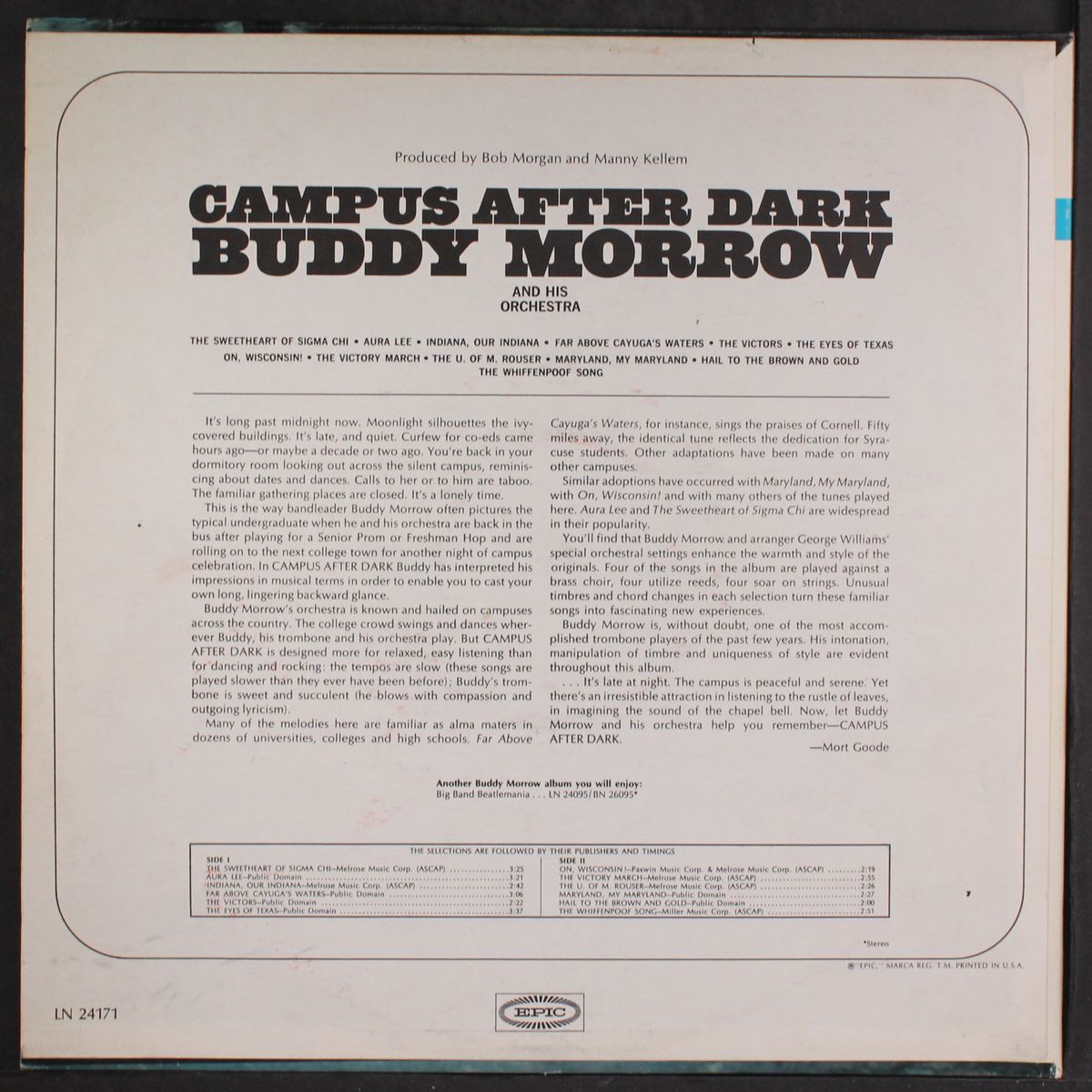 campus after dark by BUDDY MORROW