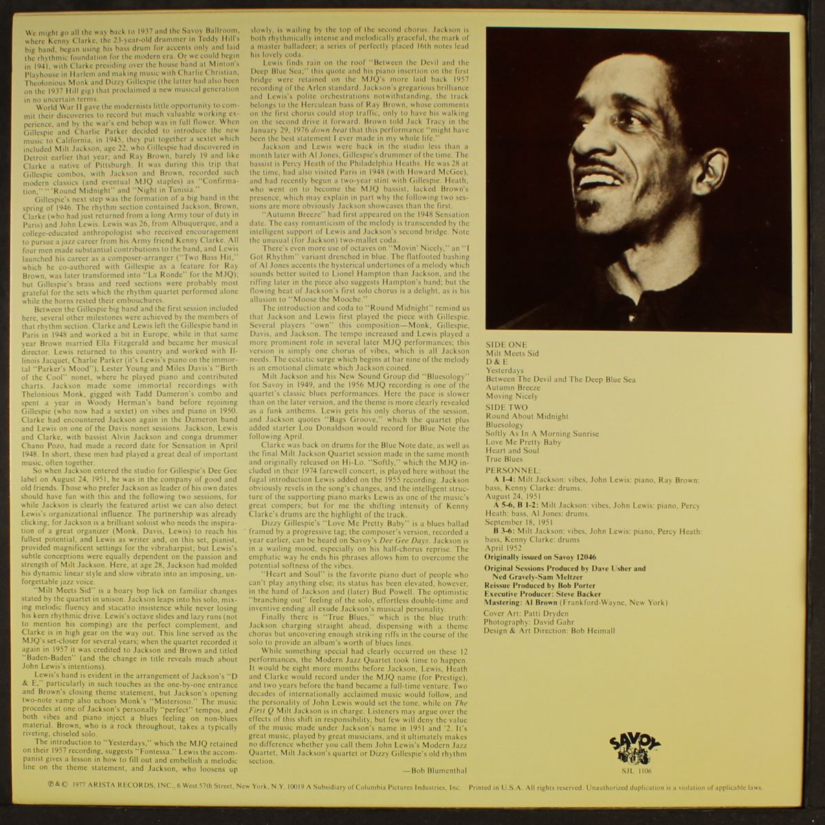 the first q, the savoy sessions by MILT JACKSON