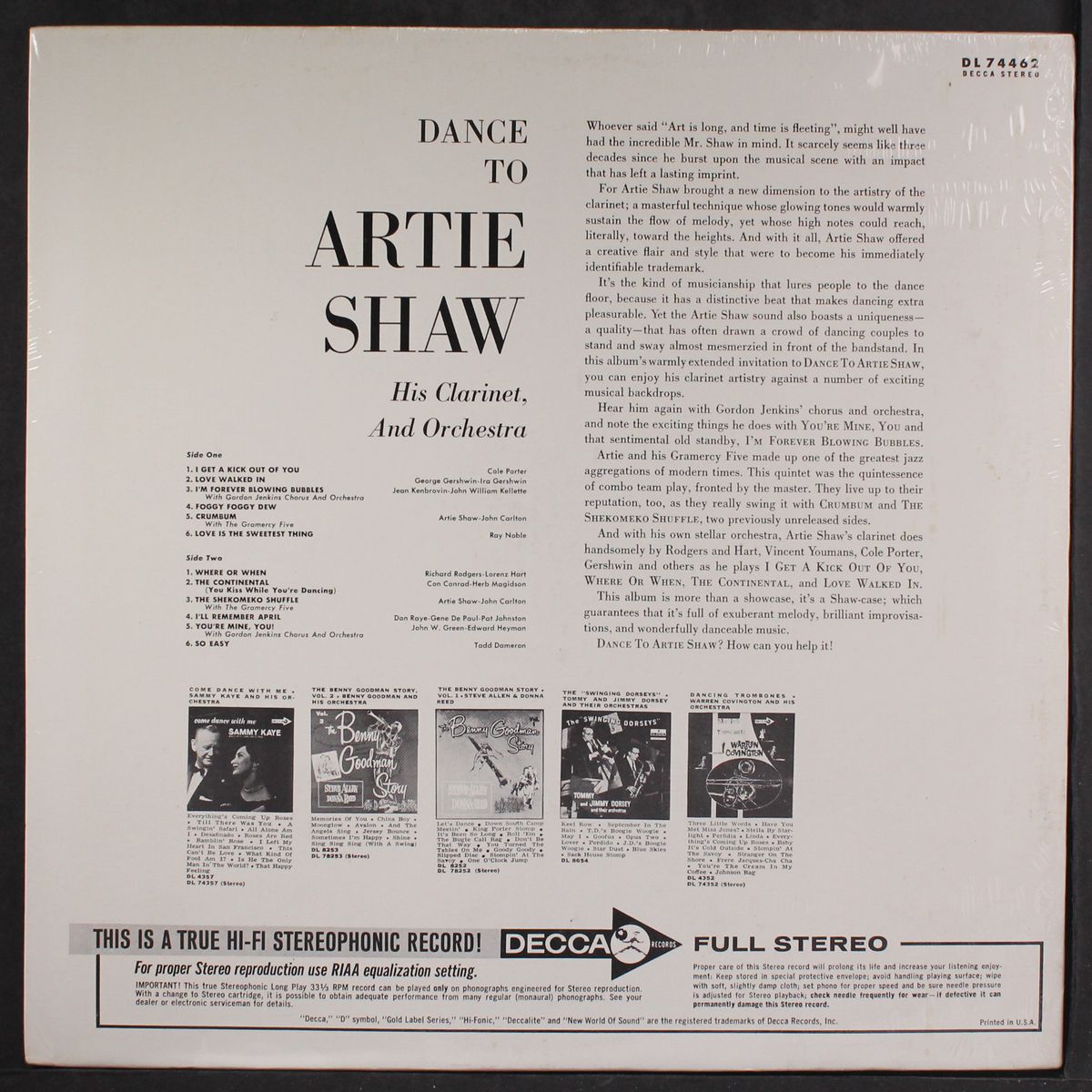 dance to by ARTIE SHAW