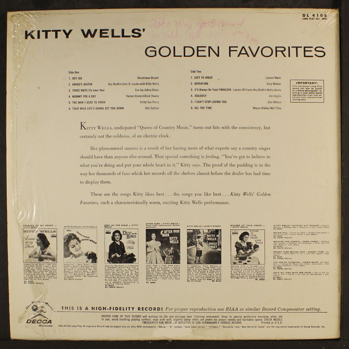 golden favorites by KITTY WELLS