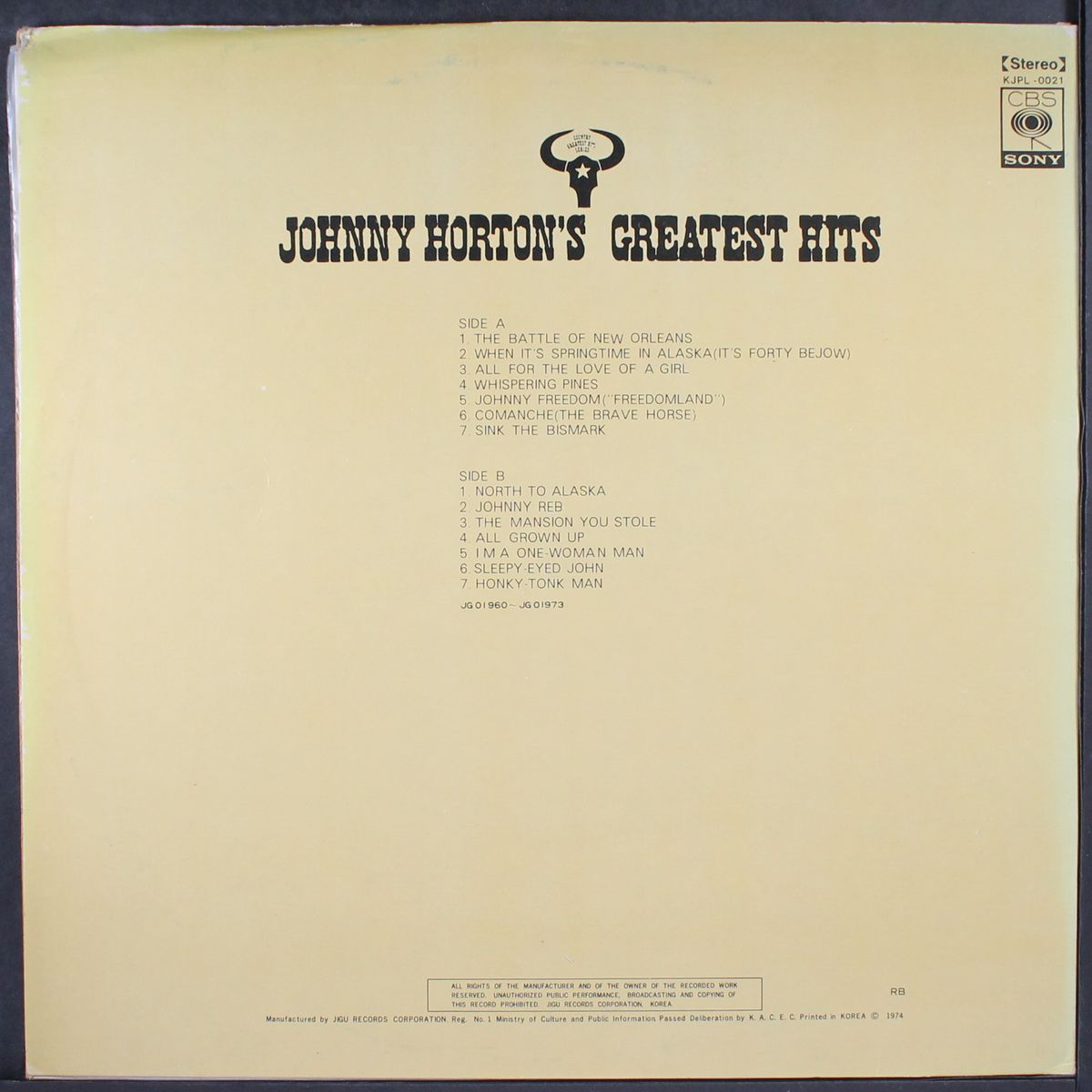 greatest hits by JOHNNY HORTON