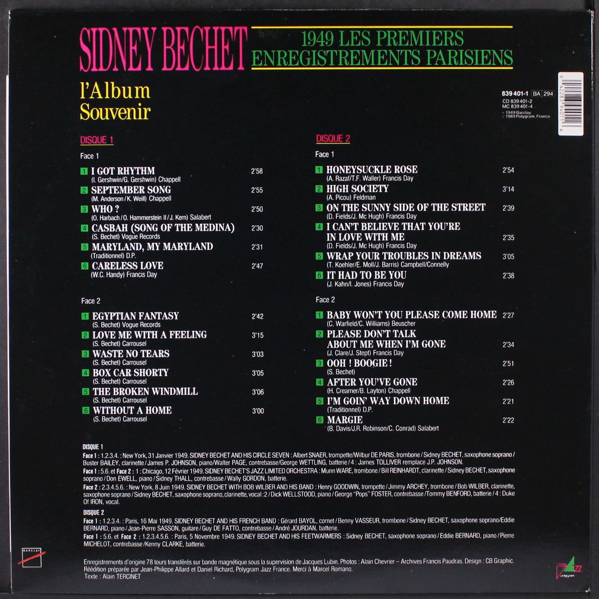 l'album souvenir by SIDNEY BECHET