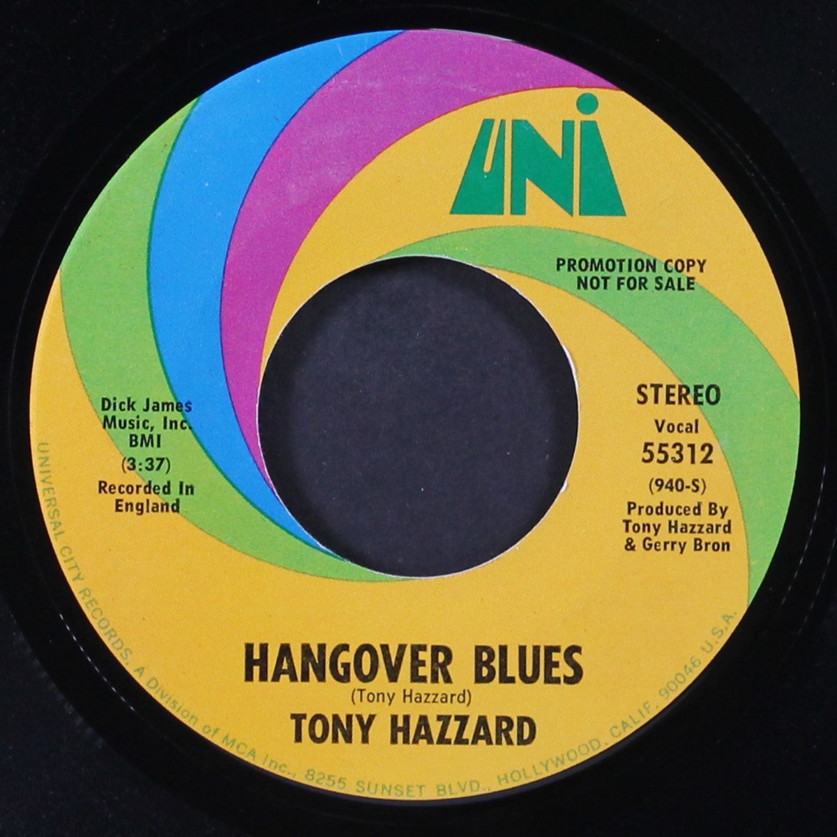 hangover blues / woman in the west by TONY HAZZARD