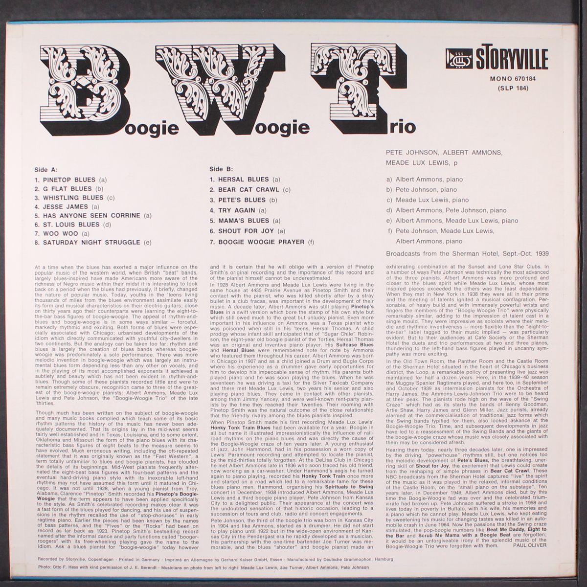 boogie woogie trio by ALBERT AMMONS, PETE JOHNSON, MEADE LUX LEWIS
